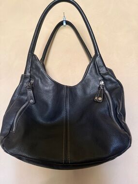 Tignanello Black Leather Hobo  Purse